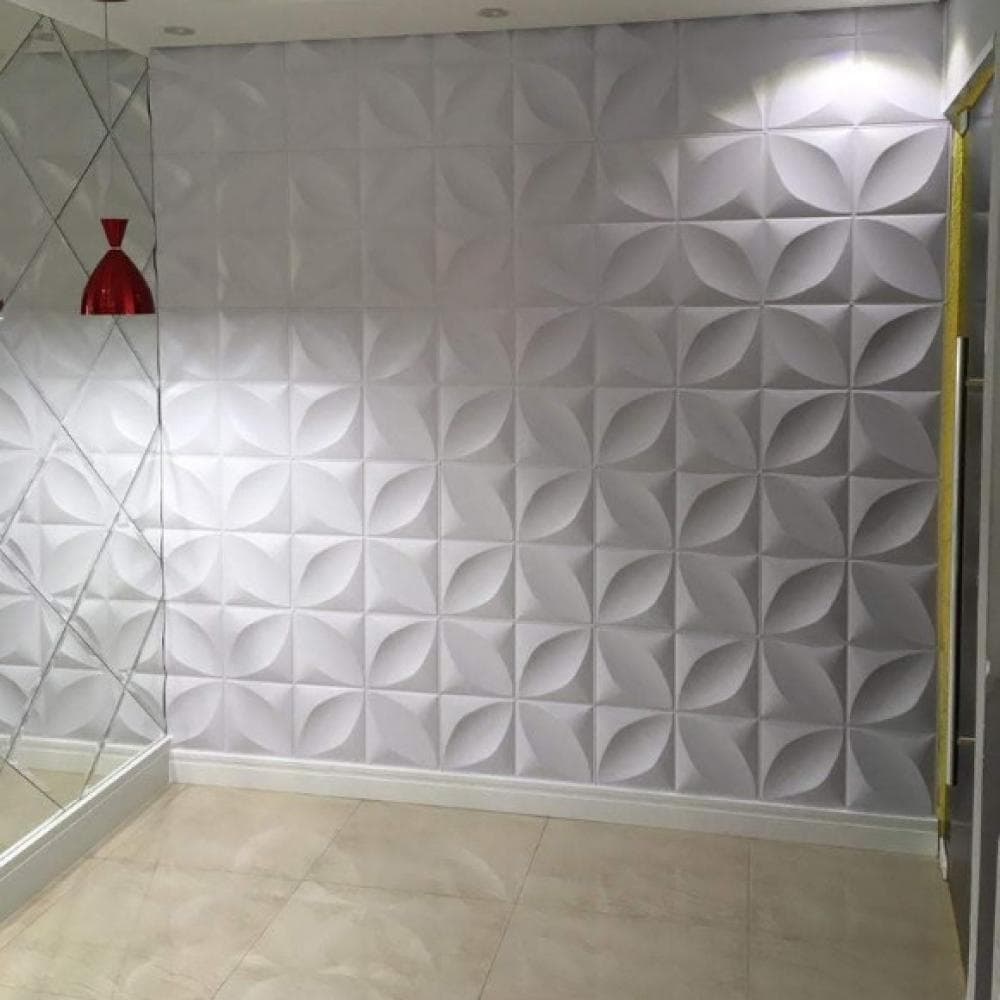 Kit C/ 4 Placas 1M² Revestimento Parede Alto Relevo Painel 3d 50x50cm