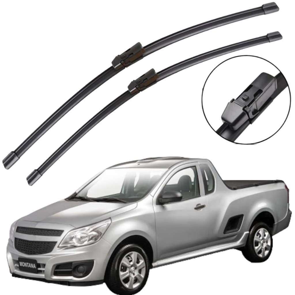 Par Palhetas Limpador Parabrisa Chuva Silicone Para Gm Montana 2011 À 2019