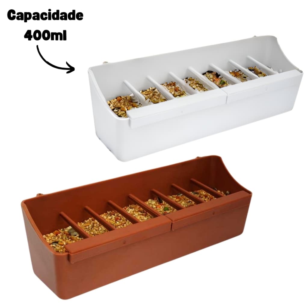 Comedouro plástico Pássaros ITALIANO Grande 400ml