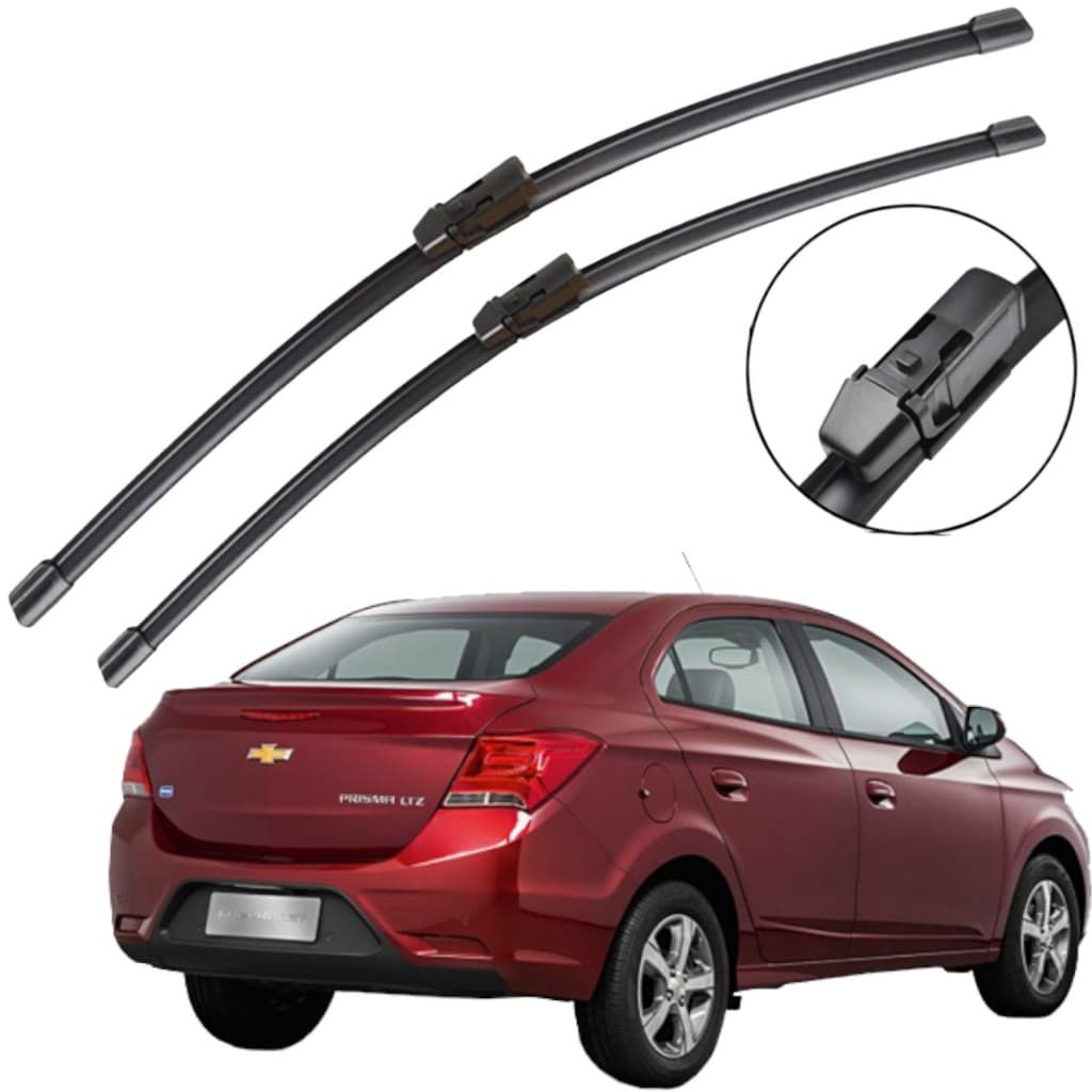 Par Palhetas Limpador Parabrisa Chuva Silicone Para Chevrolet Prisma  2013 À 2018