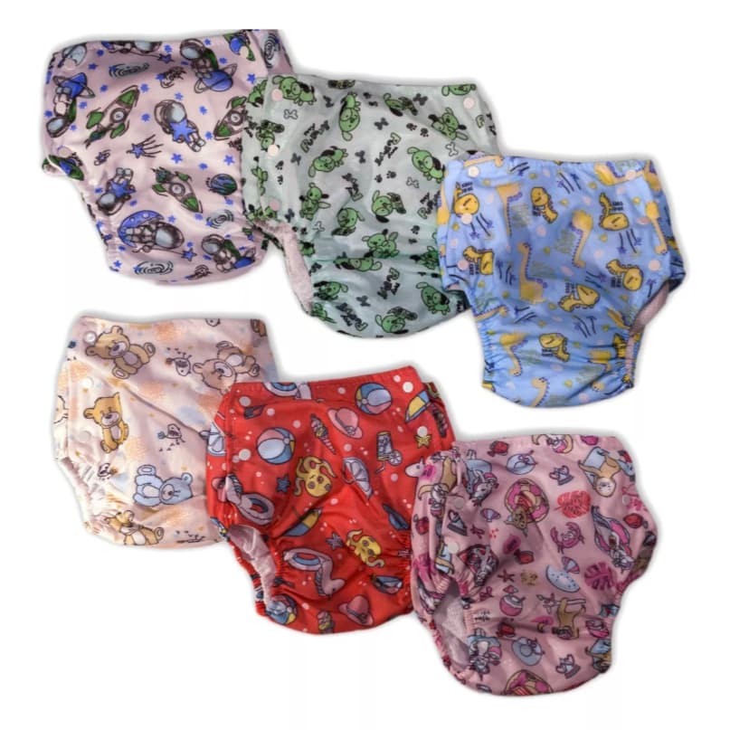 Fralda Enxuta Reutilizável Calça Plástica Ecológica Bebê Kit 3 Unid