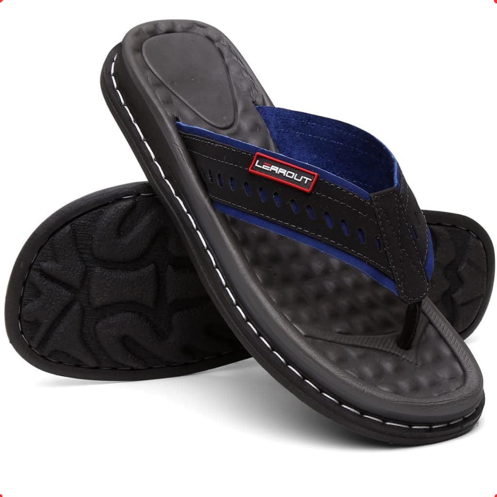 Chinelo Ortopédico Masculino Antistress Couro Legítimo