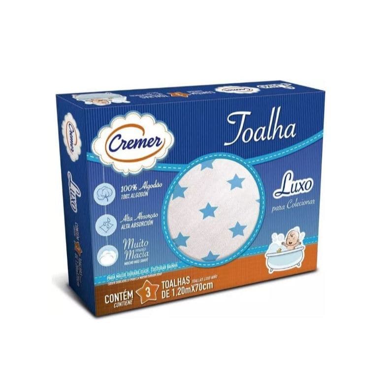Toalha Fralda Luxo Estampa Menino - Cremer