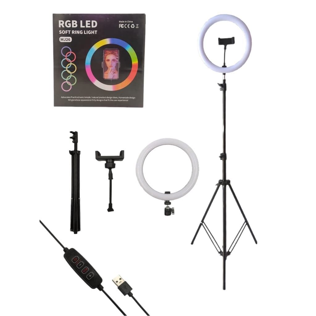 Ring Light Colorido Iluminador Led 14 Polegada 36cm + Tripé 1,10m