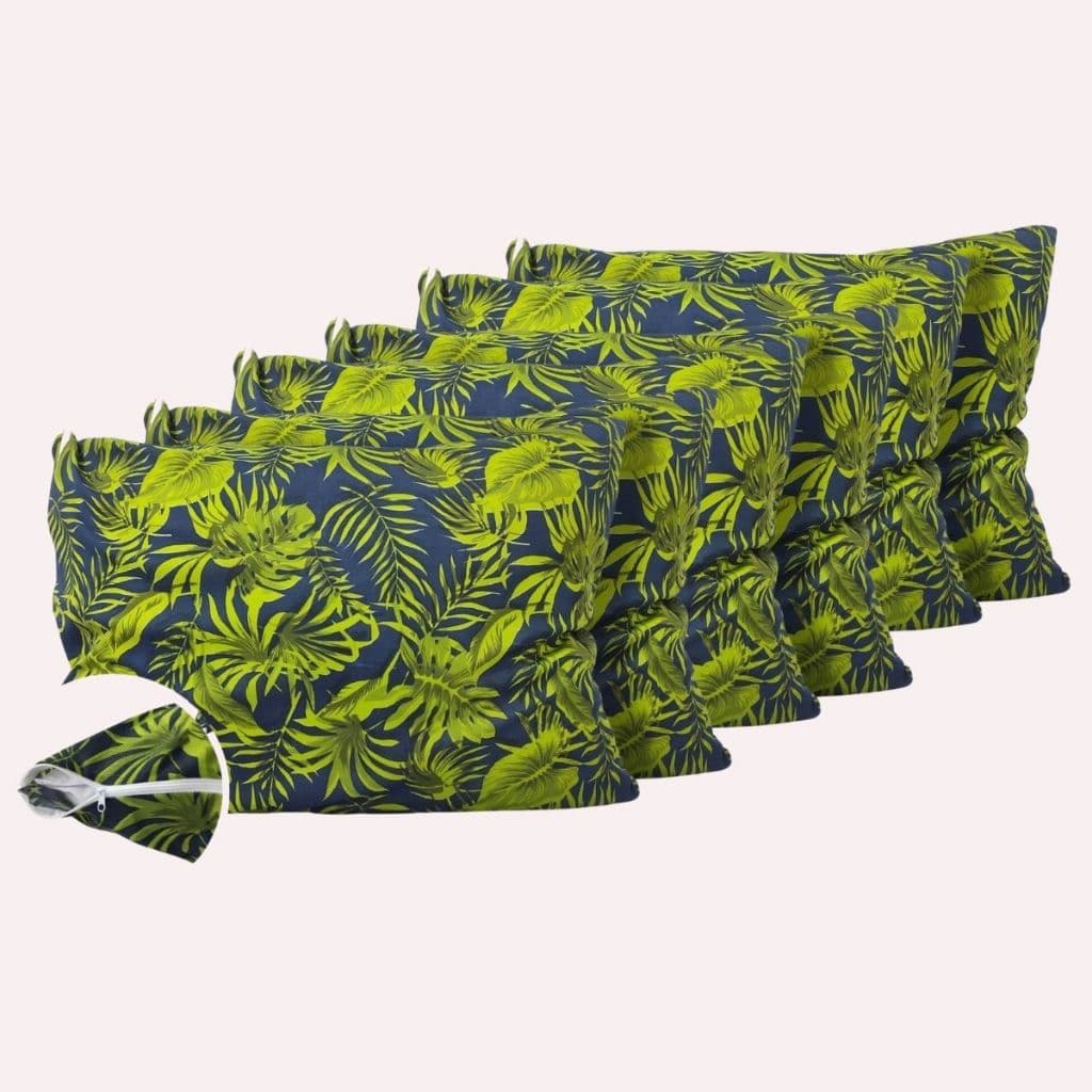 Kit 6 Fronhas De Travesseiro Estampada Com Zíper Em Malha Gel Premium Resistente 70x50cm
