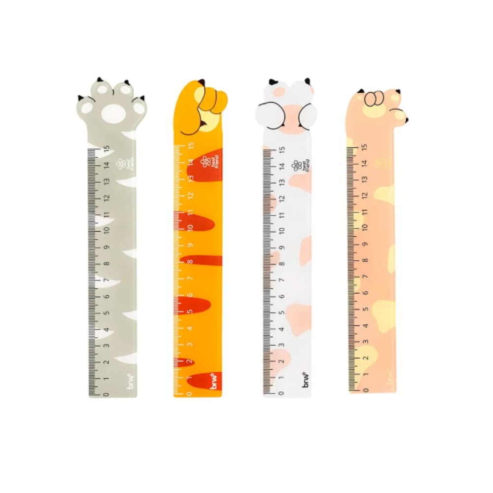 Régua Escolar Patinha Tamanho 15 cm Plástica Linha Best Friend BRW 1 Unidade