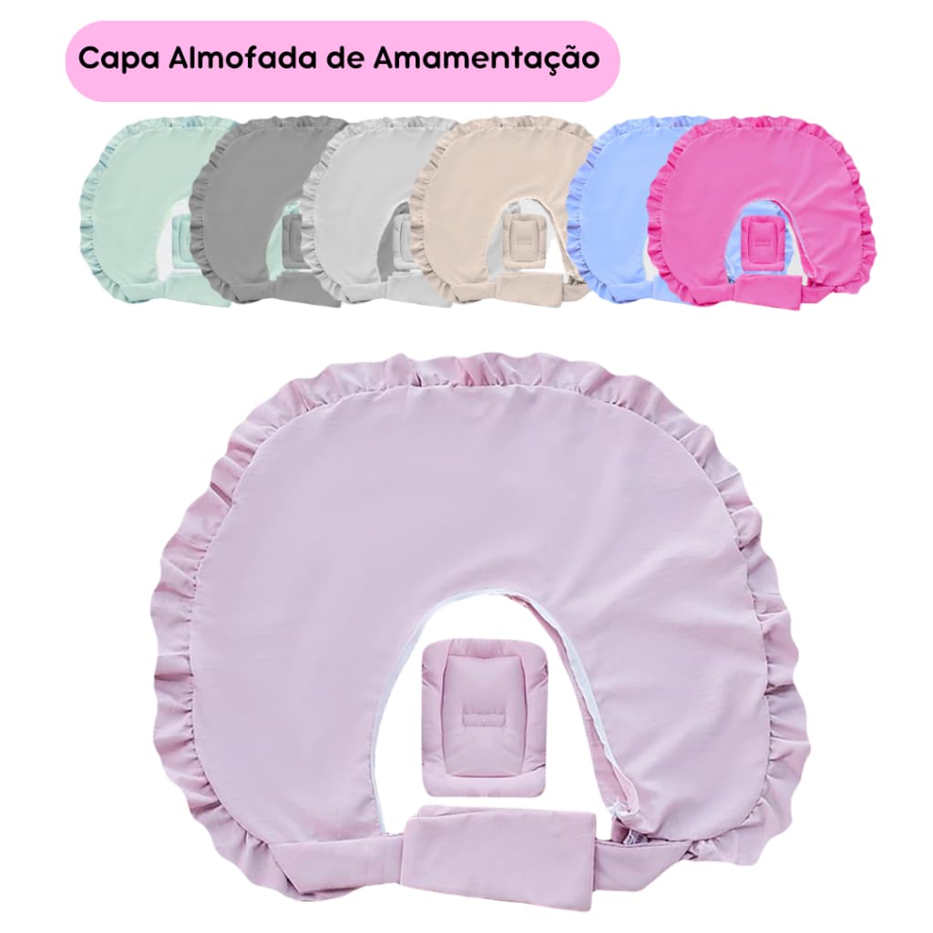 Capa de Almofada Amamentação Bebê Com Travesseiro Apoio