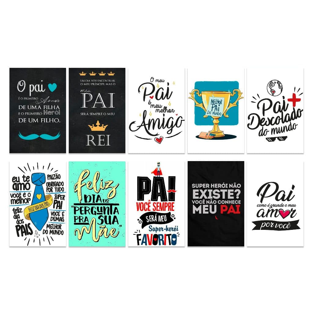 Quadros Dia Dos Pais 21x30 Presente Frases Decoração Presente