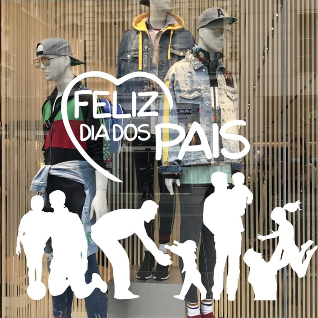 Adesivo Decorativo Vitrine Feliz Dia Dos Pais Tamanho Grande Para Loja M11