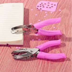 ALICATE FURADOR DE PAPEL 1 FURO 6MM AÇO INOX E SILICONE MODELO ERGONÔMICO