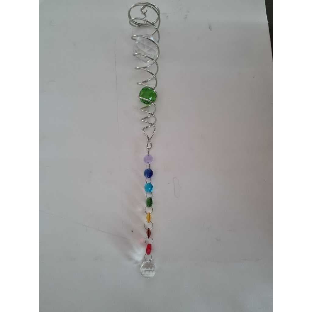 Captador Suncatcher com Cristal Espiral De Luz: Equilibre Seus 7 Chakras Feng Shui