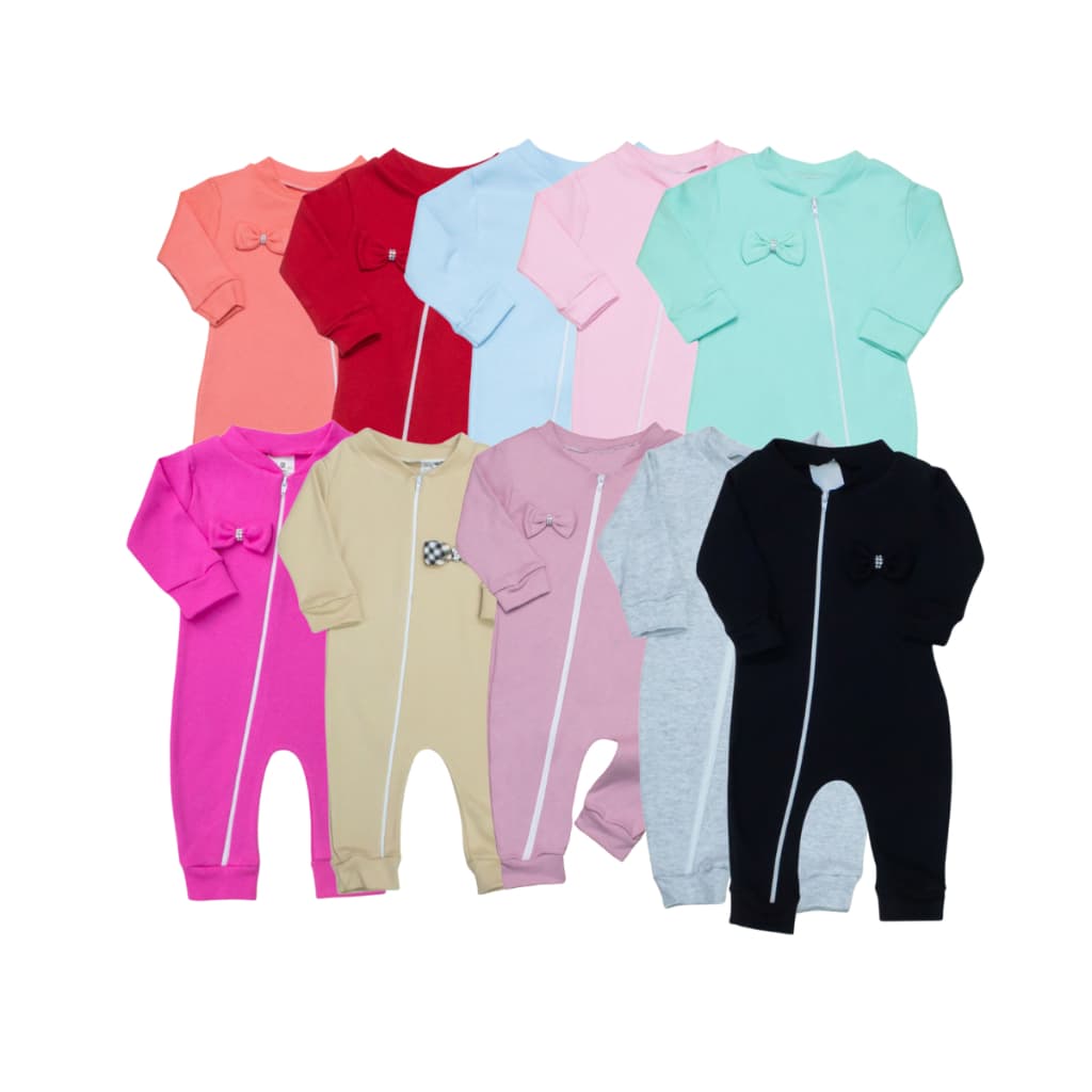 Macacão para Bebe 05 Peças Menina Malha 100% Algodão  Macacao Infantil Feminino e masculino