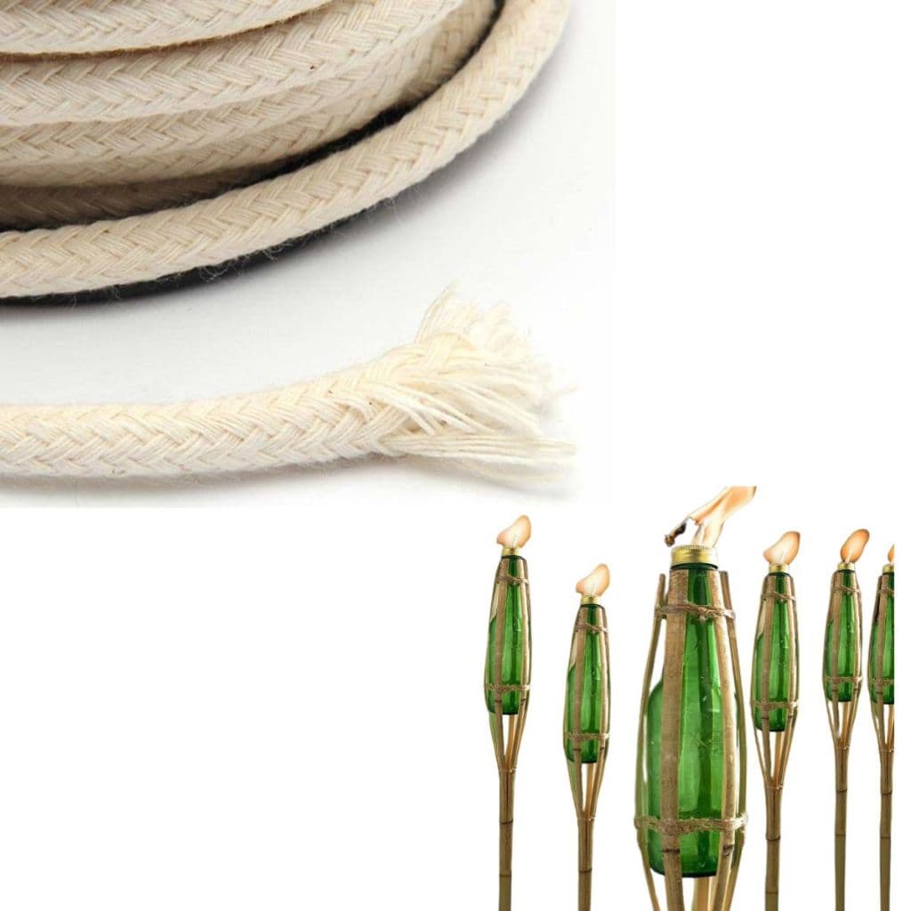 Pavio de algodão 5 mm Para Tocha Velas Lamparinas Lampião 10 metros