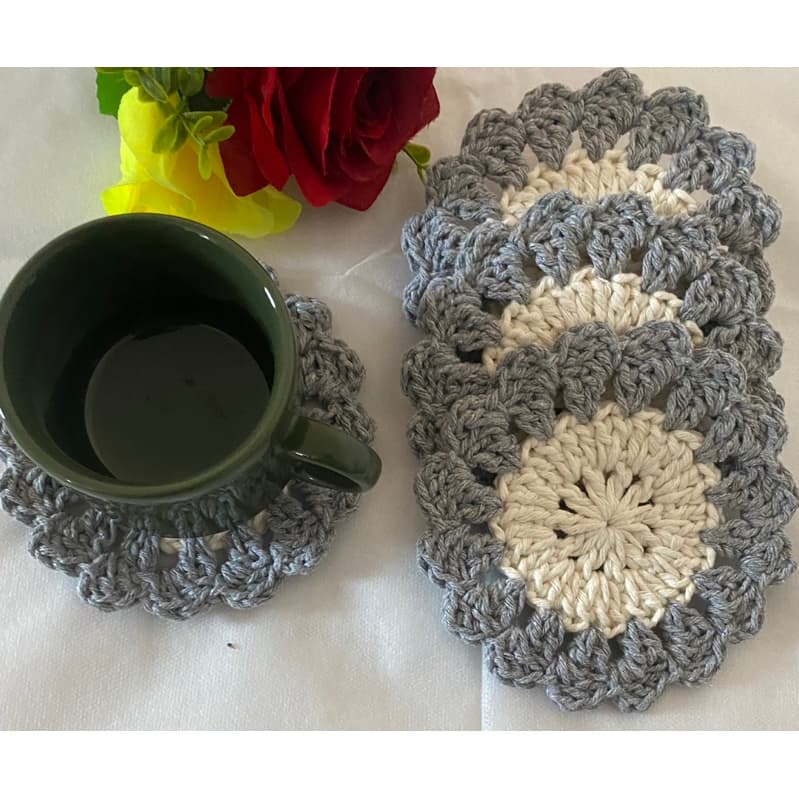 kit porta copos croche, 12 cm
