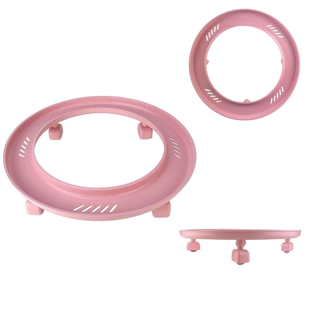 Conjunto de Suporte para Botijão de Plástico com Rodas Rosa 2 peças