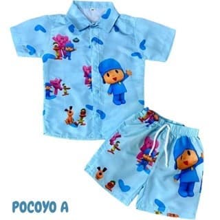 Conjunto Menino Mauricinho Temático Pocoyo Azul