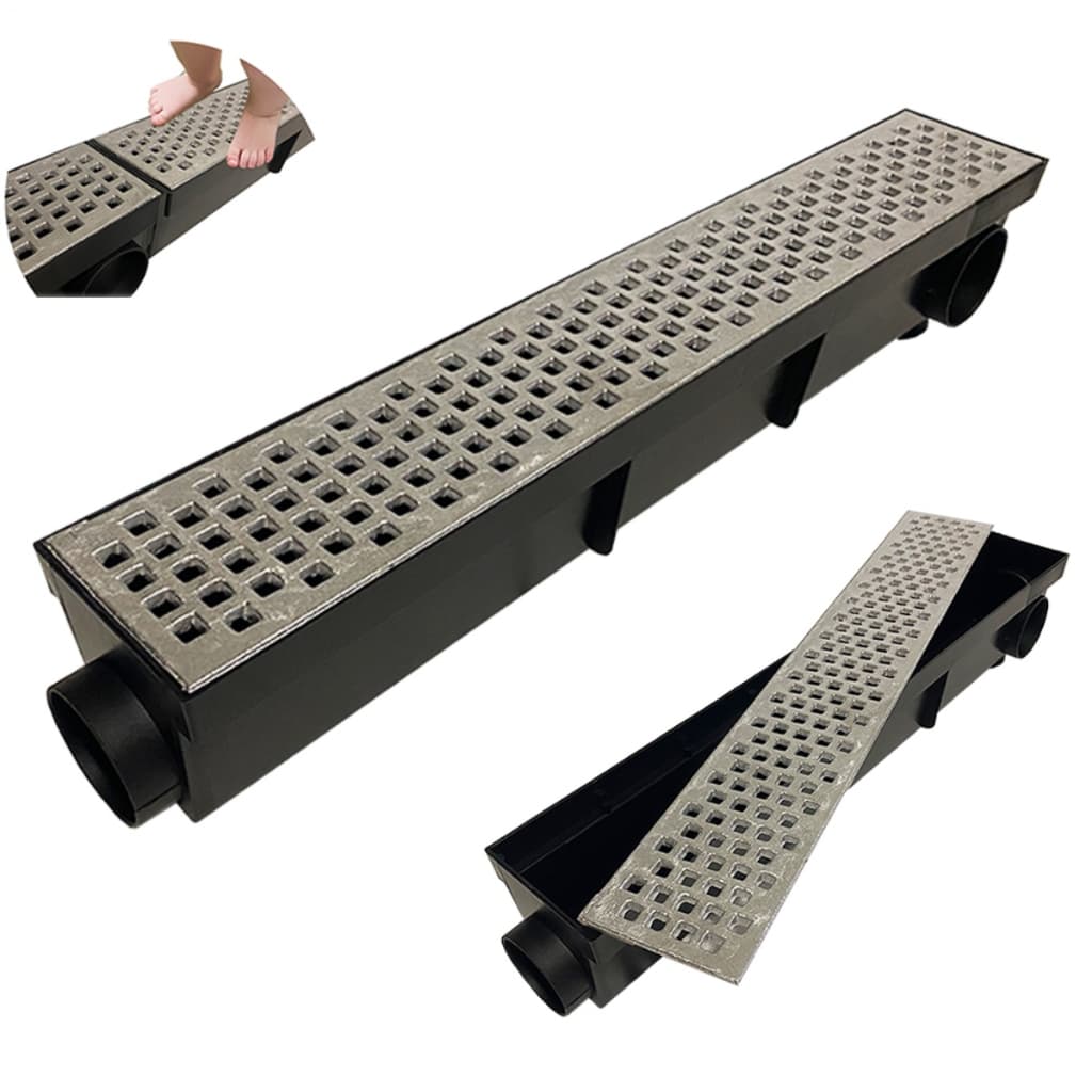 ralo linear com coletor 8x50cm anti-inseto para área externa , garagem e piscina (1 Peça 8x50cm )