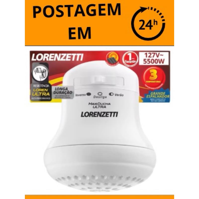 Chuveiro Elétrico Lorenzetti 127v / 220v  Maxi Ducha  5500W Compatível com Aquecedores a Gás