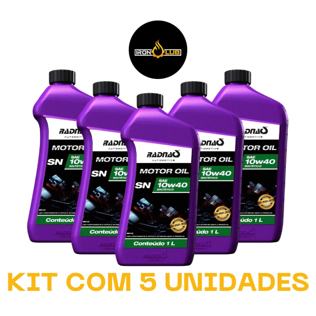 KIT 5 LITROS ÓLEO MOTOR OIL RADNAQ 10W40 SINTÉTICO