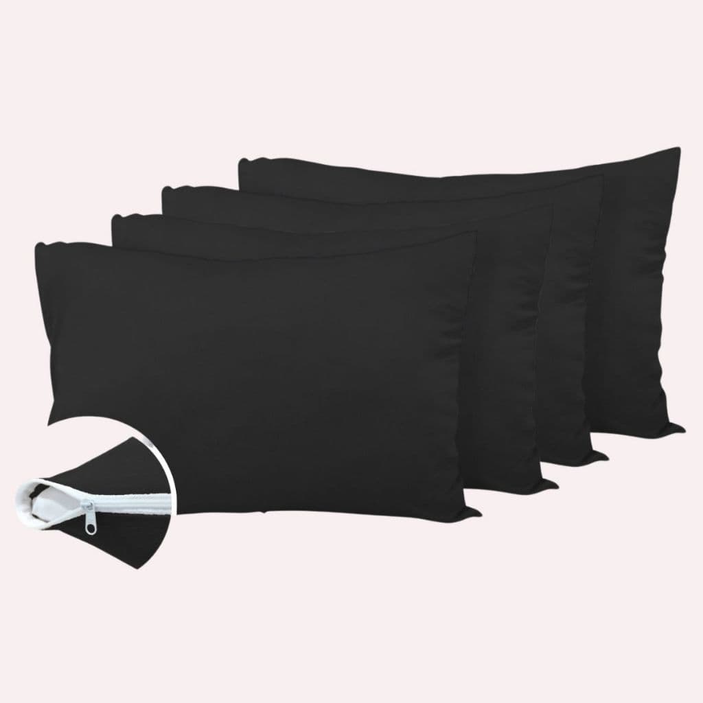 Kit 4 Capas Protetoras De Travesseiro Com Zíper Em Malha Gel Lisa Premium Resistente 70x50cm
