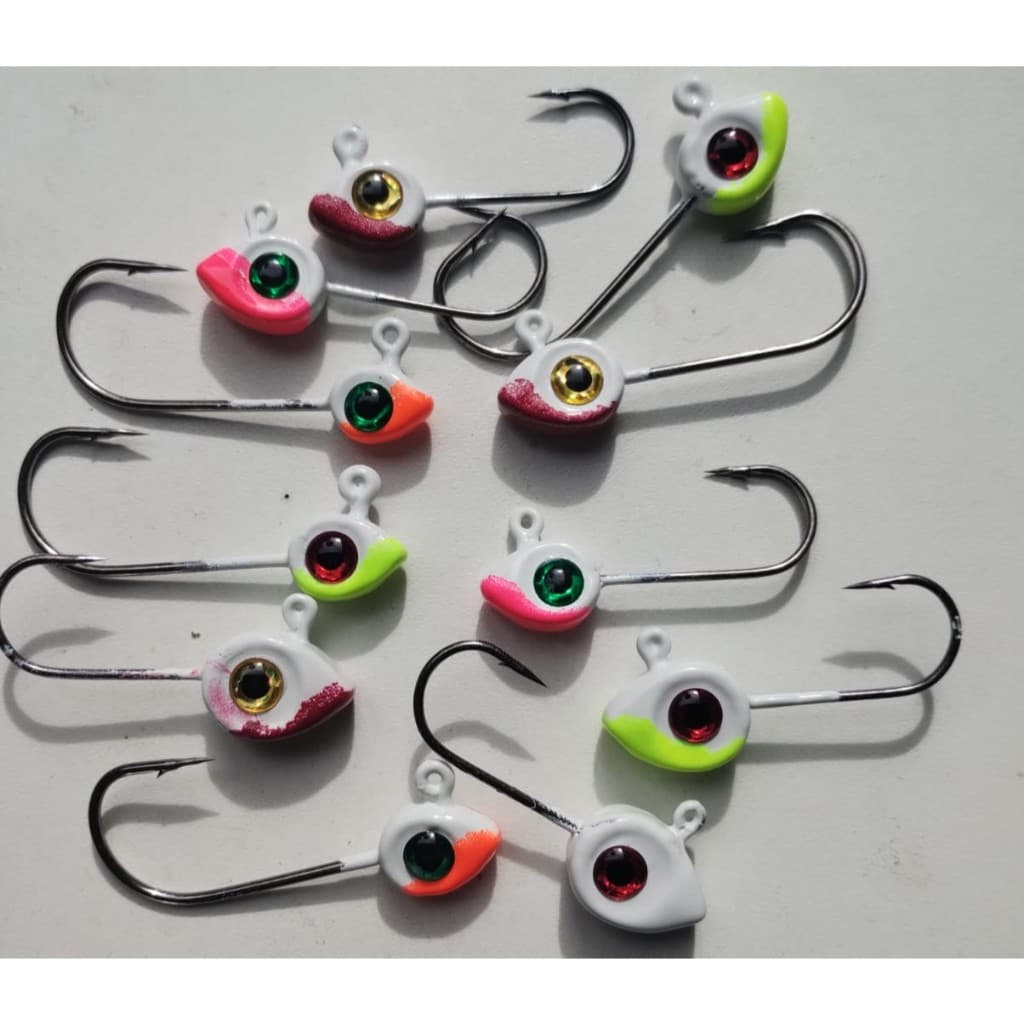 Kit 5  isca artificial jig  cabeça de peixe 3 gramas a 14 gramas  jumping jigisca macia anzol 3/0