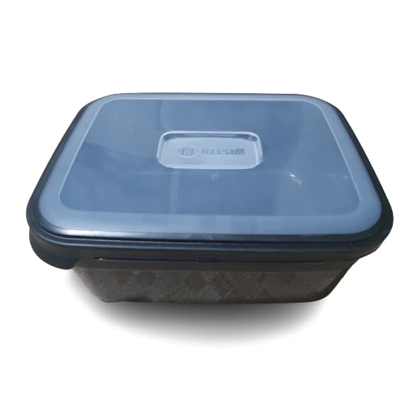 Pote Retangular 3000ml Preto Com Tampa Tipo Marmita Helsim