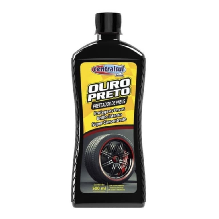 Pretinho Ouro Preto Brilho Intenso 500ml Central Sul Limpa Pneus