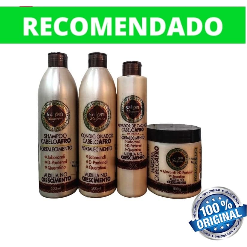 kit Cabelo Afro Salon Maycrene com Ativador de Cachos + Ativador Cabelo Afro Top
