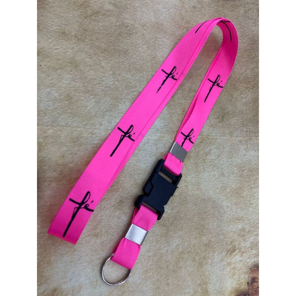 Chaveiro Fé Rosa Cordão Chave Crachá