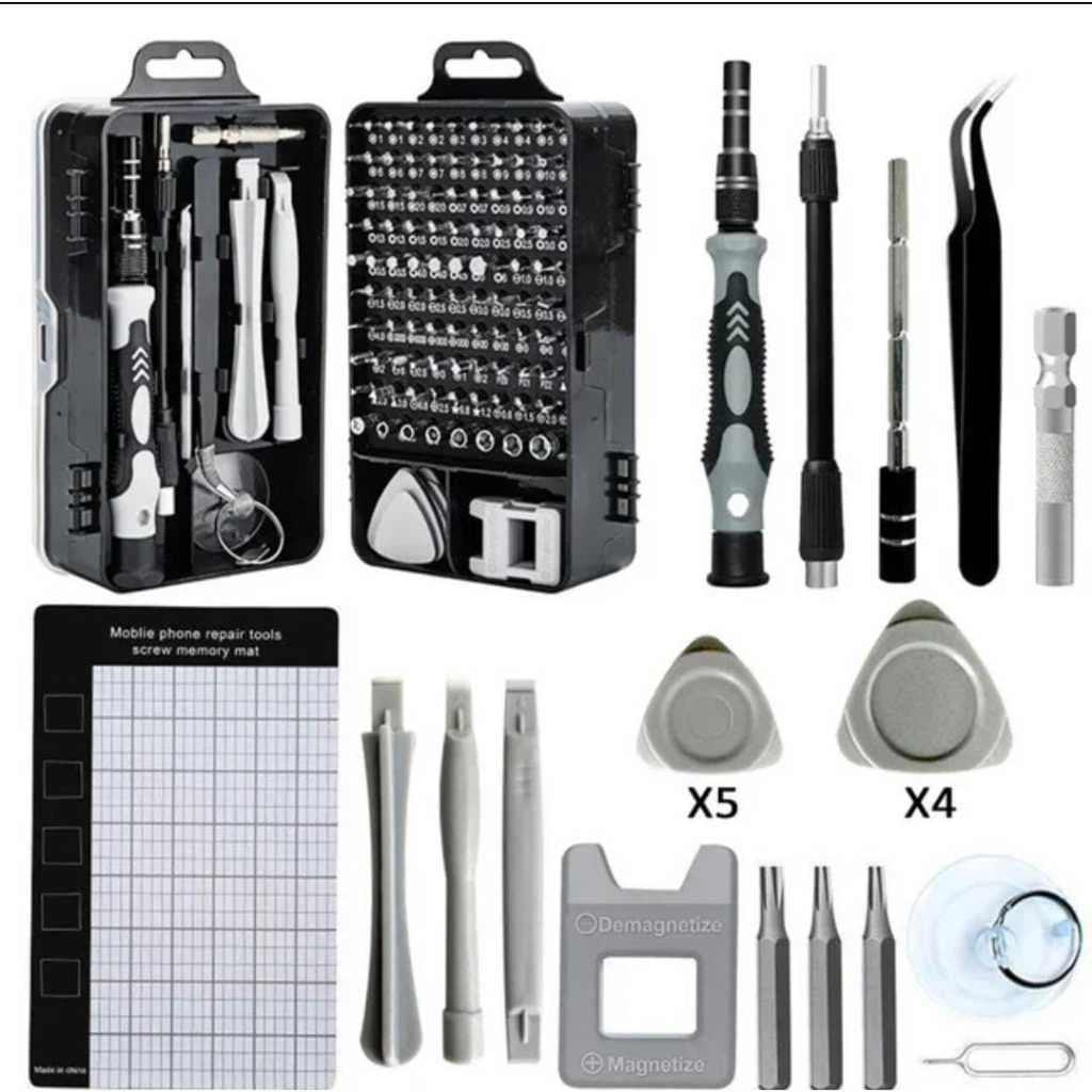 CONJUTO 115 CHAVES MULTIFUNCIONAL TELEFONE E ELETRONICA (ALLEN, BITS, TORX)