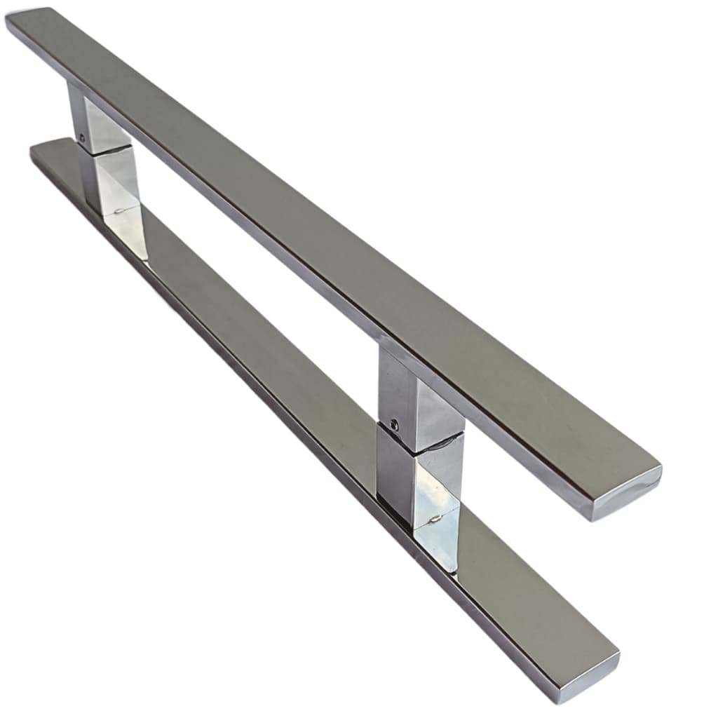 Puxador De Aço Inox Polido 50 Cm Para Porta De Madeira Vidro Alumínio Metal Pivotante