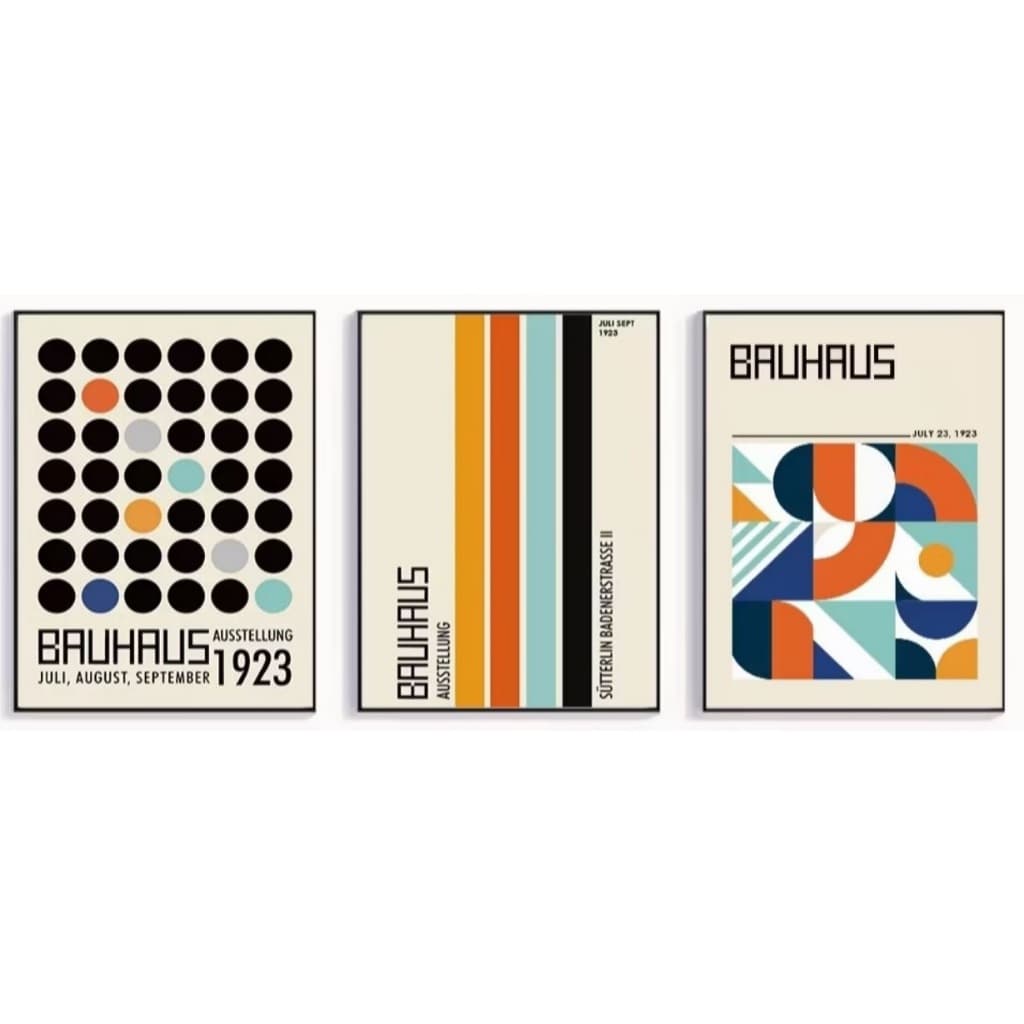 Quadro decorativo bahaus (3 peças 20x30)