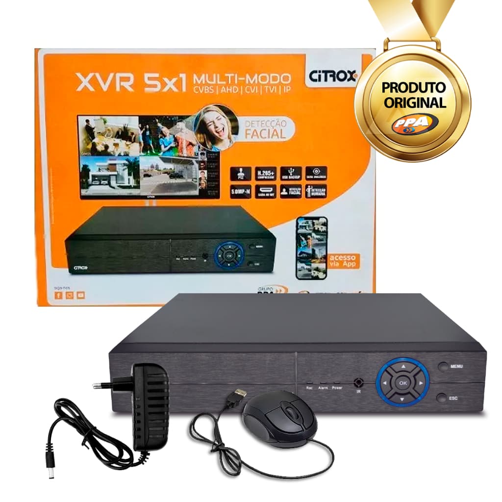 DVR Gravador Digital Xvr 8 Canais Reconhecimento Facial PPA