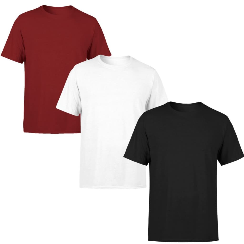 3 Camiseta Lisa Masculina Camisa Básica Algodão Blusa Manga Curta