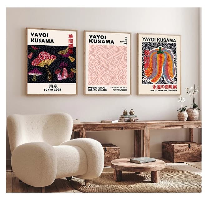 Quadros decorativos Figuras divertidas abstratas coloridos (3 peças)