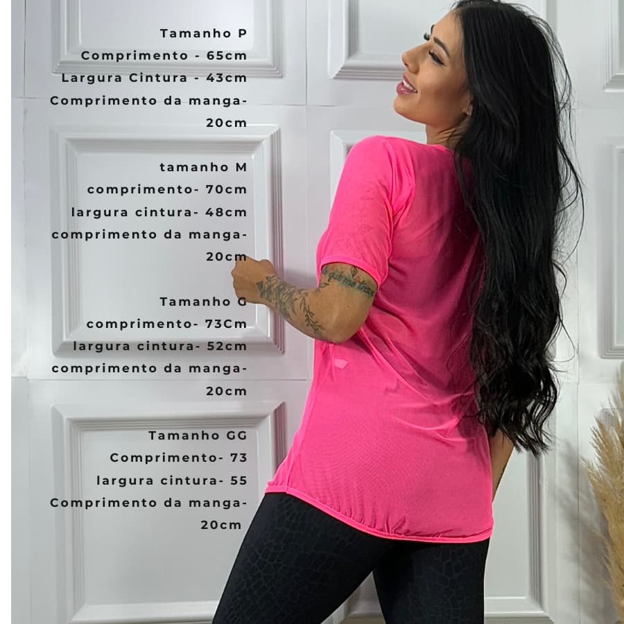 kit com 5 camisas de tule Academia Fitness.