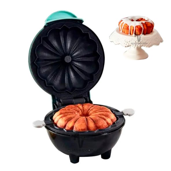 Mini Maquina de Assar Bolo Portátil Antiaderente Bundt Maker 110v