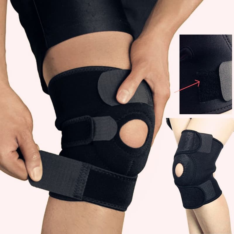 Joelheira Compressão Ortopédica Reforçada Neoprene Preta Estabilizadora Fisitoterapia