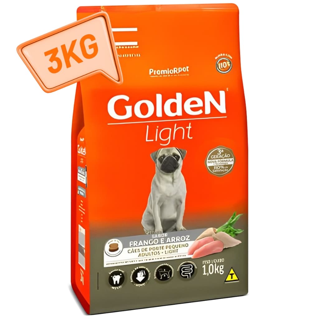Ração Golden Light para Cães Adultos – Sabor Frango – 3kg
