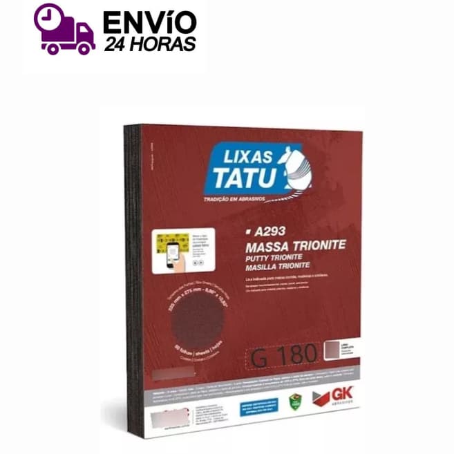 Kit 5 Lixas Massa Parede Tatu Grão 100