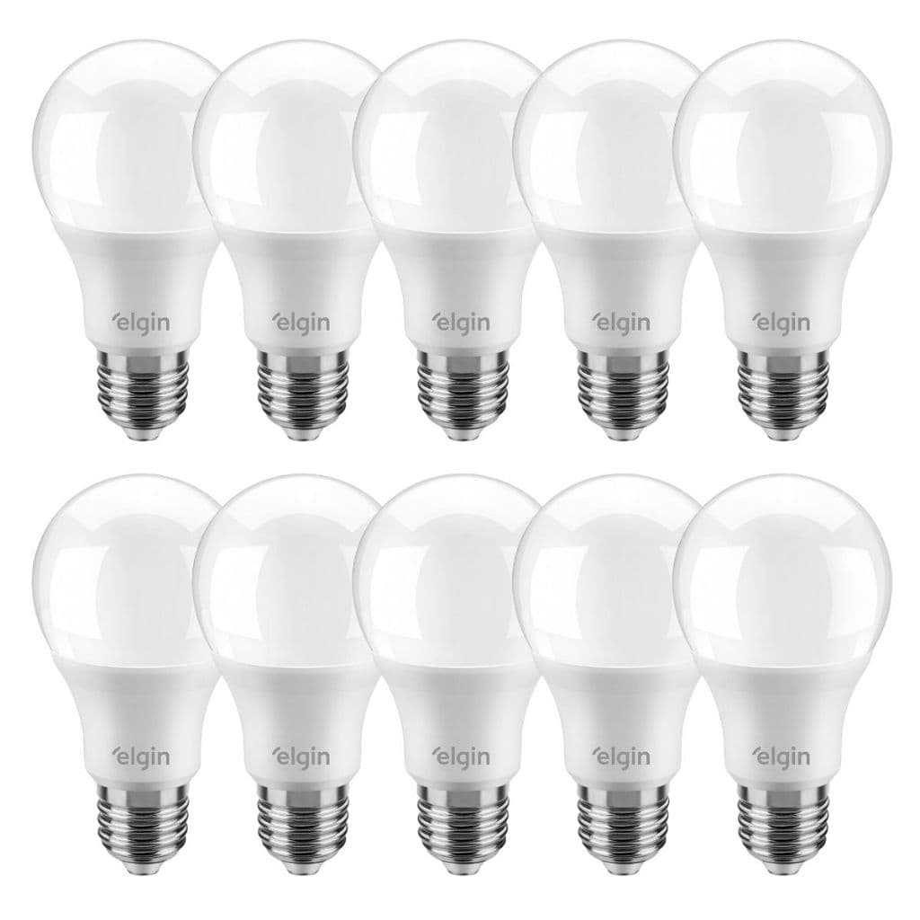 Kit 10 Lâmpadas Led Bulbo 15w E27 Branco Frio 6500K - Elgin