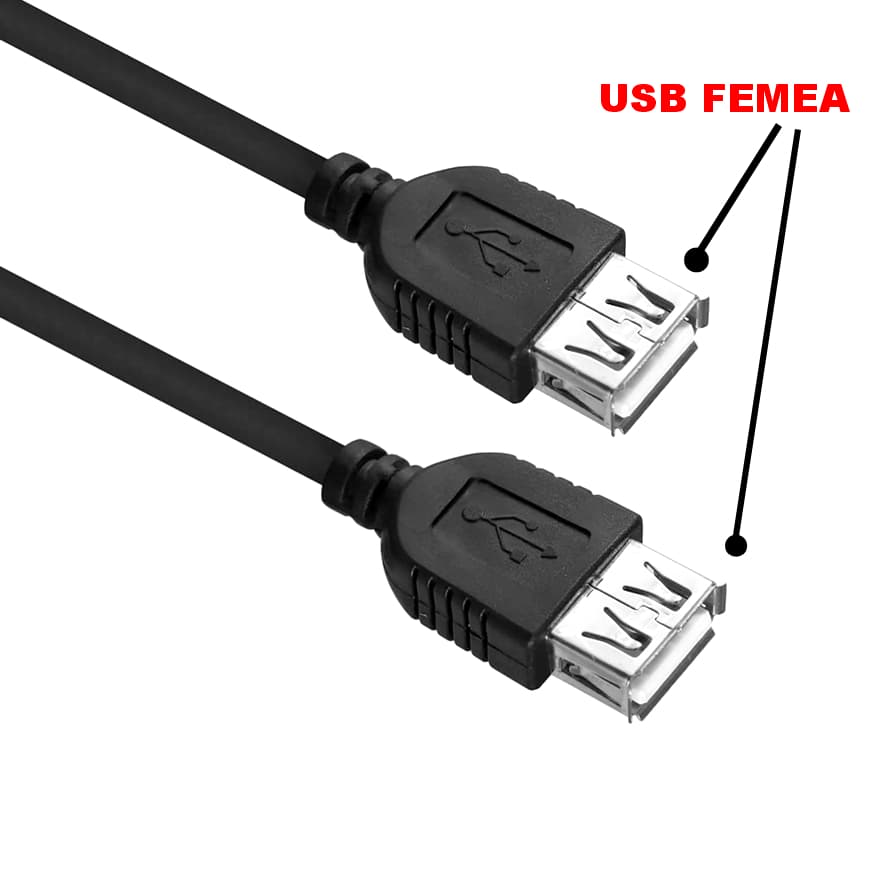 CABO EXTENSOR USB FÊMEA X USB FÊMEA