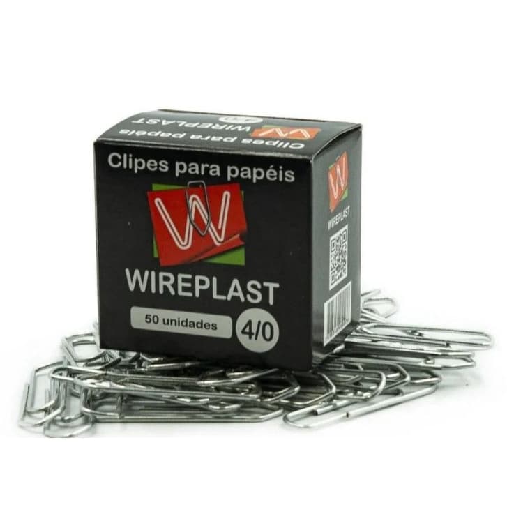 Caixa de Clips para papéis Aço Zincado 2/0, 3/0 e 4/0 50 à 100 unidades WirePlast