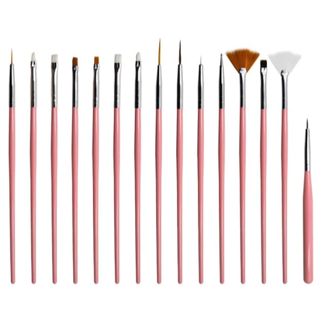 Kit 23 Pincéis Decoração Unhas Nail Art Pincel Profissional FAN NAILS