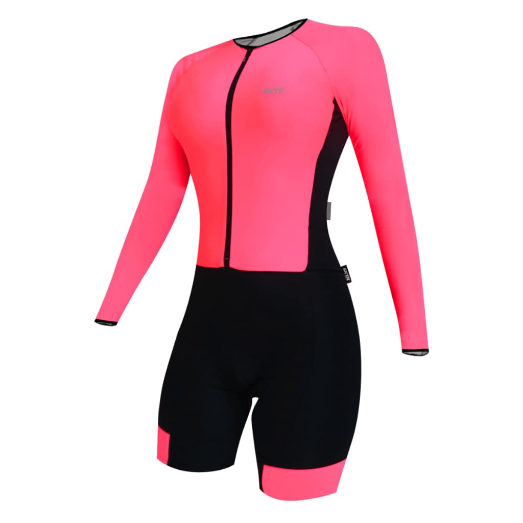 Macaquinho Ciclismo Feminino Sportxtreme Comfort Solid Pitaya Manga Longa
