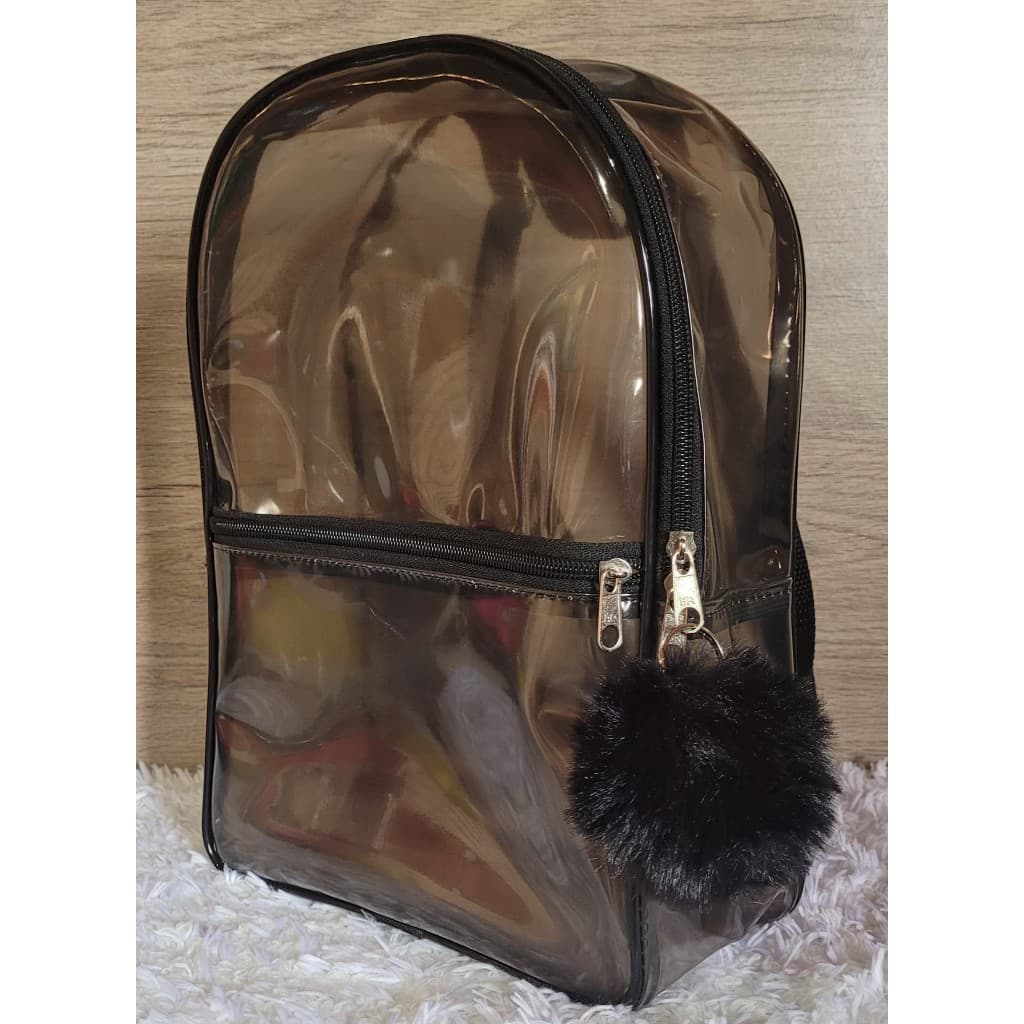 Mochila Plastico Transparente Crista fumê/trabalho/escola/praia/enfermagem/clube