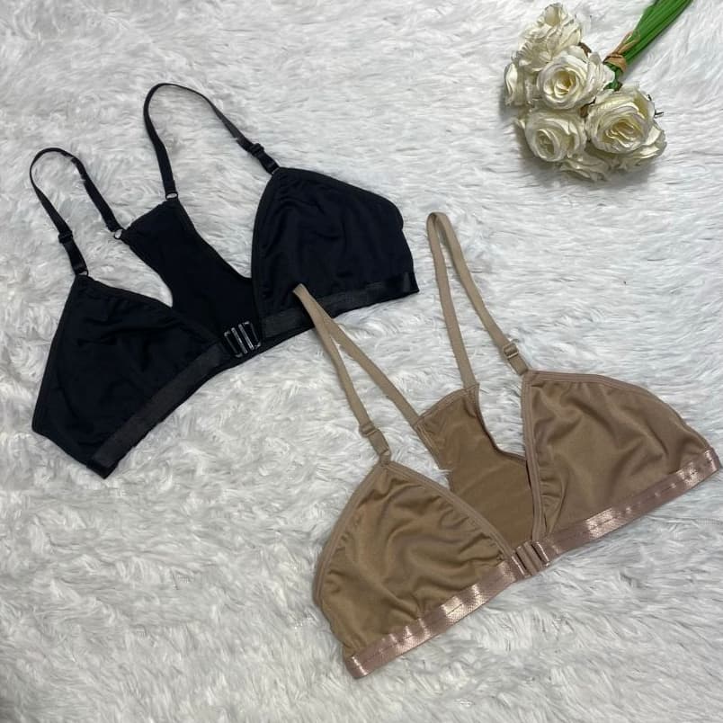 Kit 2 Sutiã Nadador Sem Bojo Alça Regulável Feminino Microfibra Confortável Abertura Frontal Soutien