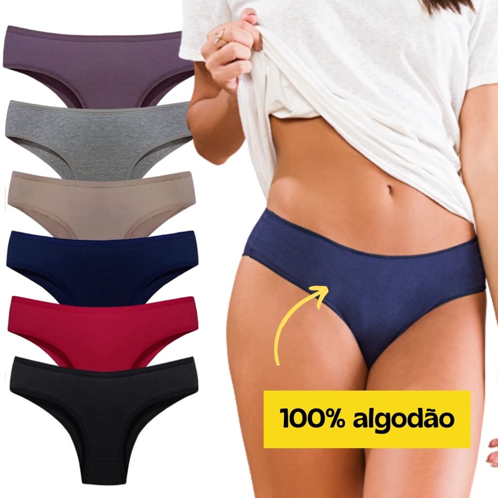 Kit 10 Calcinhas Tanga Adulto Com Forro De Algodão Ant Alergicas