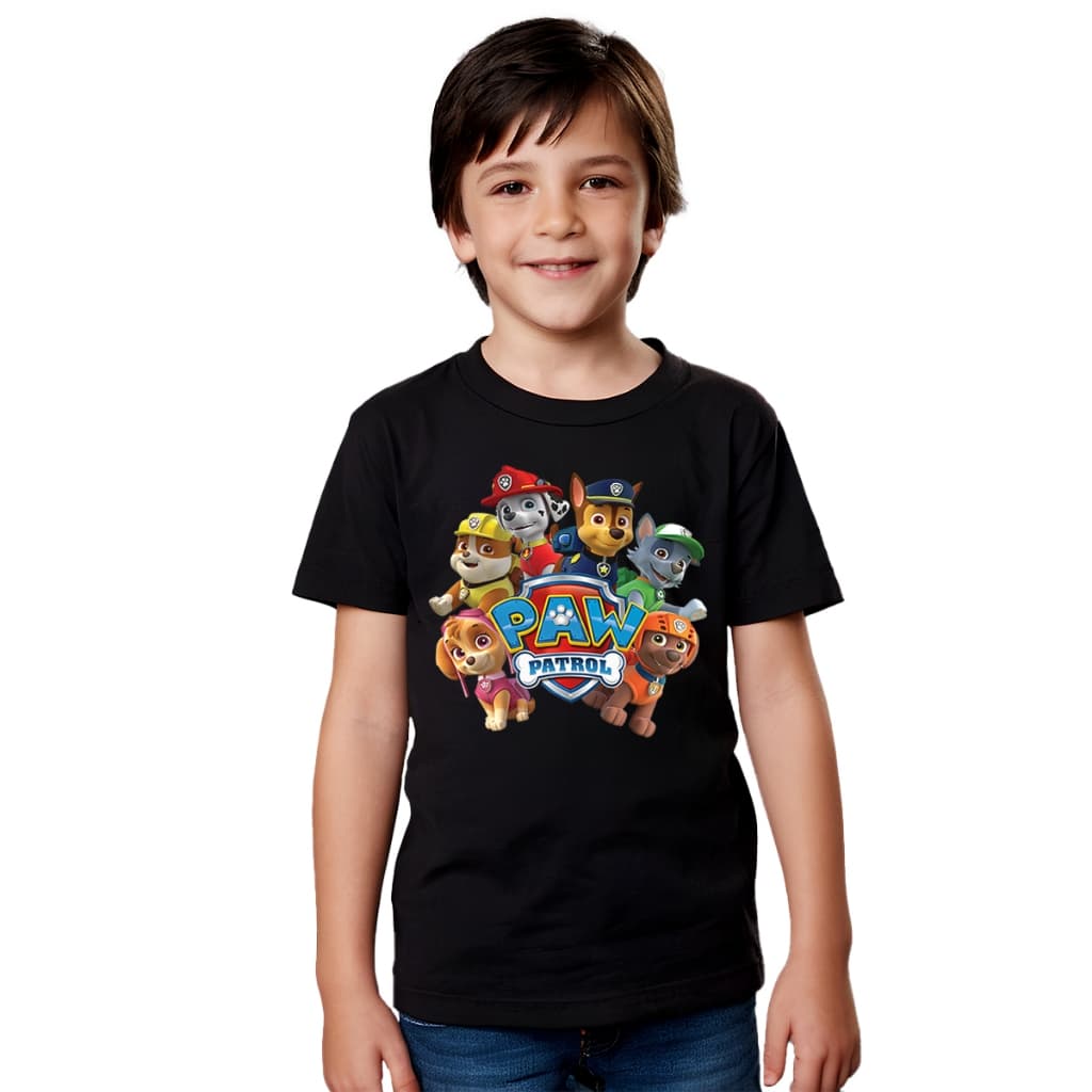 Camiseta Camisa Blusa Infantil Juvenil Para Menino Menina Unissex 100% Algodão Patrulha Canina md1