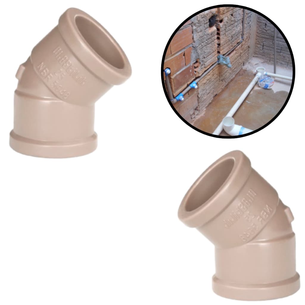 Joelho Cotovelo 45º Soldável Marrom 25mmx3/4" Com 5 ou 10 Peças